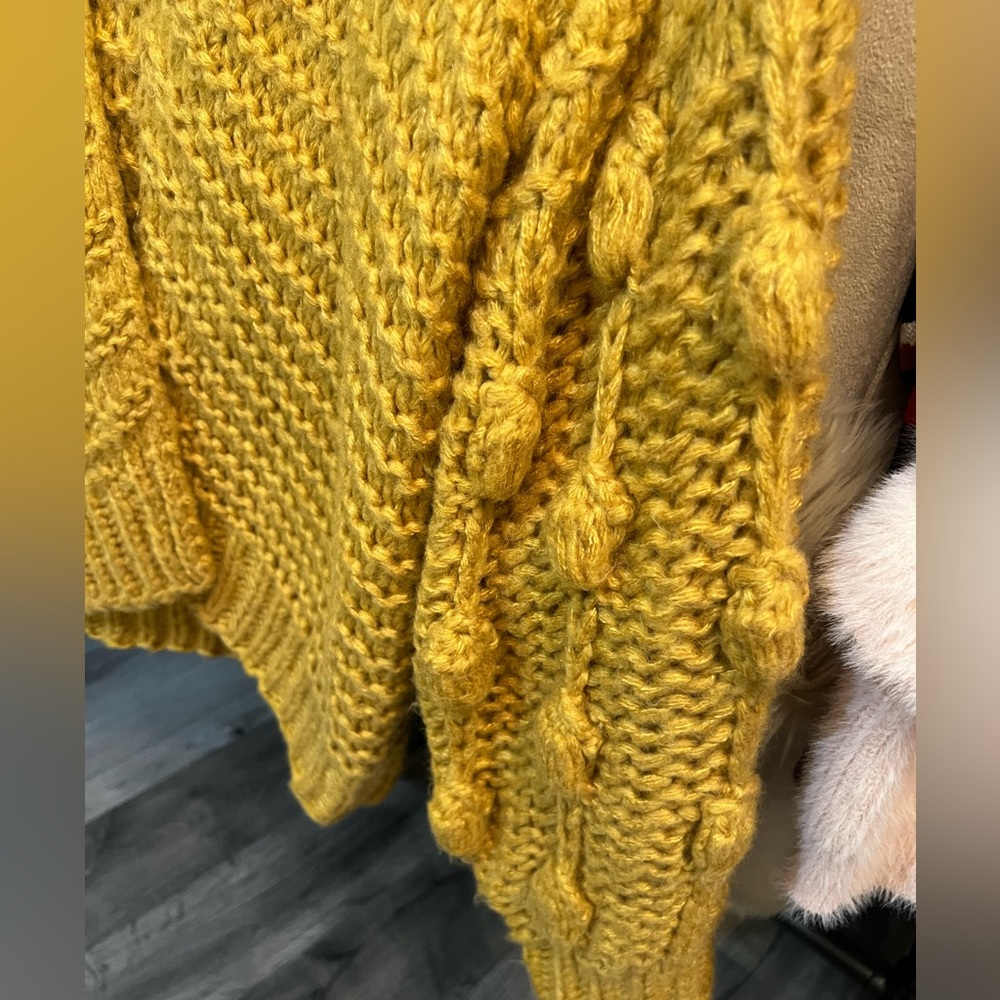 Favlux open front cardi, mustard